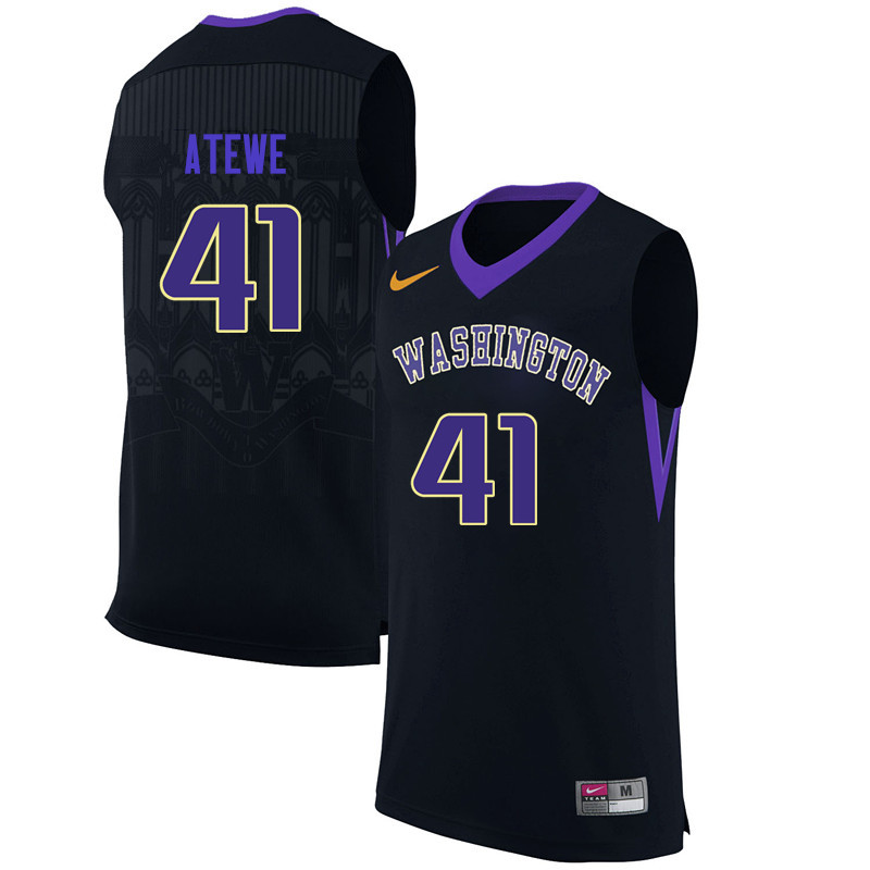 Men Washington Huskies #41 Matthew Atewe College Basketball Jerseys Sale-Black